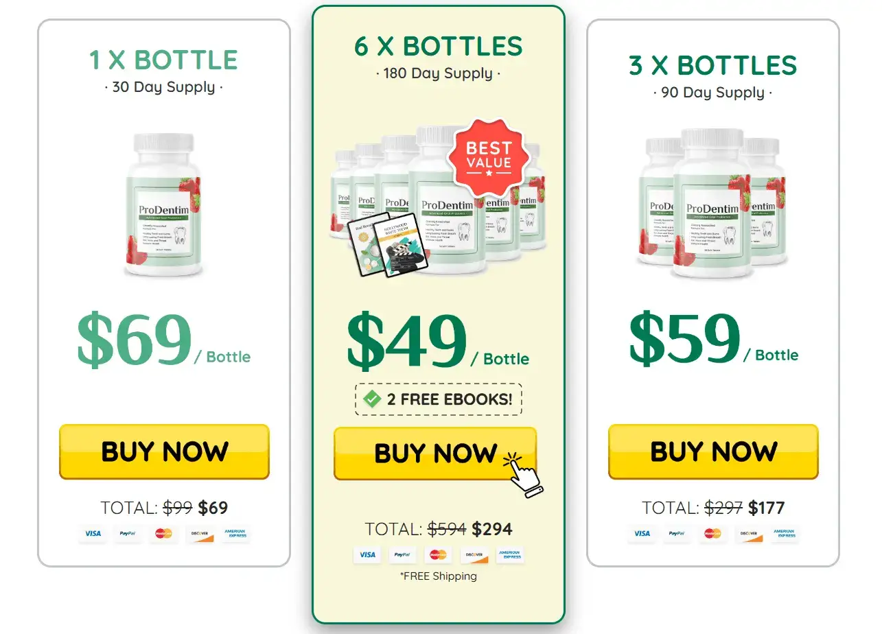 Prodentim pricing label